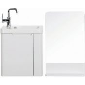 New (U75) 450mm Leo Vanity Unit. Rrp £365.99. Supplied In White Gloss Soft Close Doors Basin...