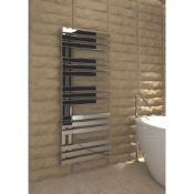 New (W63) Tevas Towel Rail 1200 x 500mm Chrome 1187BTU. RRP £262.99. Flat Profile Designer To...