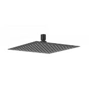New (U156) 300mm Black Square Stainless Shower Head.