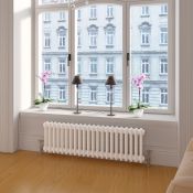 New (Uk276) 300x628mm White Four Panel Horizontal Colosseum Traditional Radiator. Rrp £363.99...