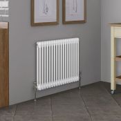 New (Uk275) 500x812mm White Double Panel Horizontal Colosseum Traditional Radiator. Rrp £266....