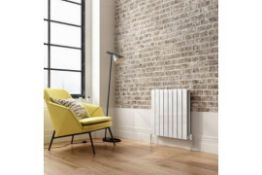 New & Boxed 600x600mm Gloss White Double Flat Panel Horizontal Radiator - Premium. RRP £564.9...