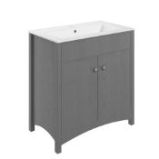 New (Z98) Lucia Grey Ash Floor Standing 800mm Vanity Unit And Basin RRP £558.93 Grey Ash Vani...