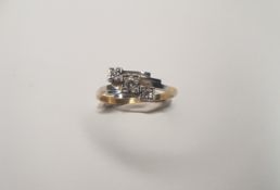 18Ct Yellow Gold & Platinum Three Stone Diamond Ring