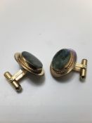 Christian Dior Gold Plated Tourmeline Cufflinks