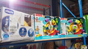 3 Items : 2 X Fisher Price Enchanted Friends Learning Table (1x New) & 1 X Chicco First Dreams