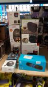11 Items : Mixed Speaker Lot To Include 4 X He Lantern Flame Speaker, 1 x Swipe Duet Twin Wireless
