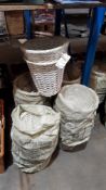 (R5N) 24 X Wilko White Split Wood Waste Bin (New)