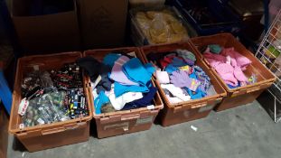 (R9I) Contents Of 4 Containers : A Quantity Of KidÕs Gloves, Hats & Mixed Style Wristbands To Inclu