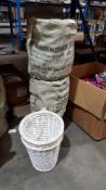 (R5M) 24 X Wilko White Split Wood Waste Bin (New)