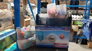 (R9F) 8 Items : 1 X 900W Clothes Dryer With Adjustable Timer & 7 X Peg Basket With Pegs