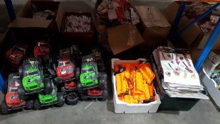 (R5L) Contents Of Floor : 13 X Red5 High Speed Racing Trucks (Used) & A Quantity Of Pumpkin Head Ic