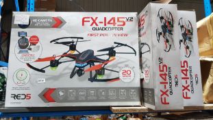 (R10D) 3 X Red5 FX-145 V2 Quadcopter FPV