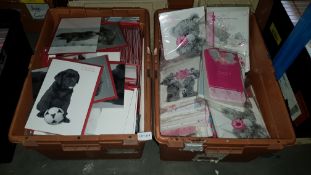 (R5C) Contents Of 2 Boxes. A Quantity Of Dog / Cat Photographic Valentine Card & Mum / Grandma Mot