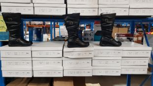(R4H) 15 X Pair Black Zip Boots Size 3 (New)