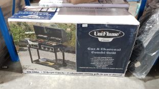 (R10F) 1 x Uniflame Classic Gas & Charcoal Combi Grill 32 Burger Capacity