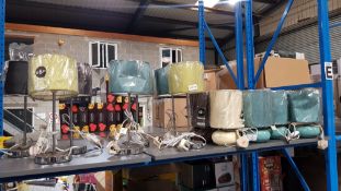 (R8D) 15 Items : 7 X Chrome Table Lamp (RRP £6.99 Each) & 8 X Faux Silk Pebble Lamp RRP £5.99 Each