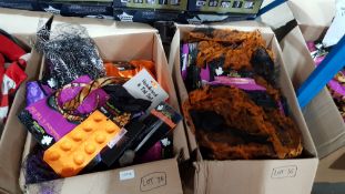 (R4F) Contents Of 2 Boxes : Mixed Halloween Items To Include Dress Up Skirt, Pumpkin Head Ice Cube