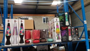 (R8E) Approx. 30 Items. Mixed Lighting To Include 8 X Lava Lamp, 10 X Volcano/Twister Light & 7 X Mo