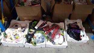 (R5J) Contents Of Floor : Mixed Halloween Items To Include baby Bibs, Masks, DevilÕs Spear, Gothic