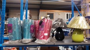 (R8B) 9 Items : 6 X House & Home Floral Punched Hole Table Lamp (RRP £9.99 Each) & 3 X Pear Drop T