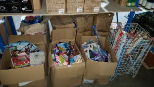 (R9B) Contents Of 3 Boxes & Cage Ð Mixed Lot To Include Gift Wrapping Paper, Disney Frozen Sticker