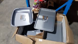 (R5H) Approx. 380 X Non Stick Roasters / Baking Trays (190 X 38cm Roaster RRP £3 Each & 190 X 40cm