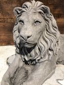 Very Large Very Heavy Lying Down Lion on a Plinth