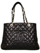 Chanel - Quilted Caviar Leather Grand Shopper Shoulder Bag