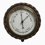 Oak Circular Aneroid Wall Barometer c.1930