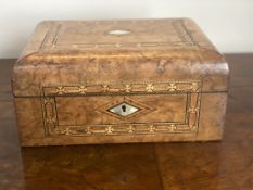 C19th walnut work box