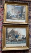 Pair of engravings after George morland in original frames