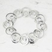 Breguet 18k White Gold Diamond Circle Link Bracelet