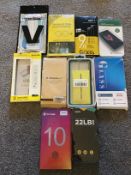 Lot of Phone Tempered Glass Screen Protectors & Phone Cases