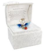 8 X. white damask covered music gift box