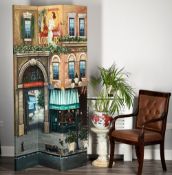 Totally Stunning Original Hand Painted Folding Screen by American Artist Mark St. John