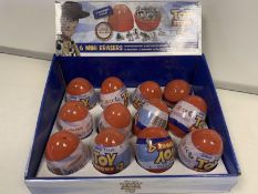 Box of 12 tou story assorted secret egg erasers