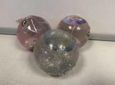 3 disney water bouncy balls with light