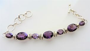 18.75 carat Amethyst Bracelet in Sterling Silver