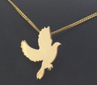 18ct (750) Yellow Gold Dove/Bird Pendant on 18