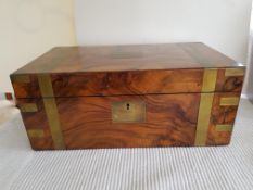 1886 Brass Bound Walnut and Mahogany Writing Slope