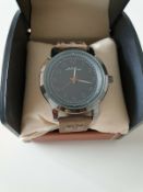 Mens La Banus Field Watch Black Dial, Brown Leather Strap