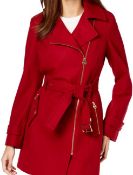 Michael Kors Michael Asymmetrical Belted Coat Size - Xl Red Rrp £136