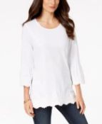 4 X Charter Club Petite Crochet-Hem Tunic Colour White Size S/M Rrp £50 Each