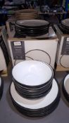 (R2G) 18 Piece Stoneware Liquorice Dinner Set