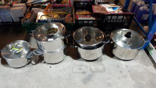 (R1H) 6 X Mixed Size Stock Pot (3 X Damaged Handle)