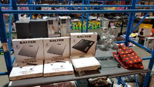 (R1C) 15 Items. 6 X Salter Digital Bathroom Scales (1 X No Box) To Include Silver Glitter, Compact