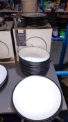 (R2G) 16 Piece Stoneware Liquorice Dinner Set