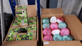 (R13E) Contents Of 2 Boxes : 12 X Arti Casa Glass Vase (9cm x 19.5cm) & 24 X Home Baking Cup Cake H