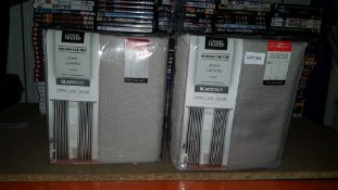 (R12A) 2 Items : 1 X Hidden Tab Top Plain Curtains Natural (Width 168cm Drop 228cm) RRP £33 & 1 X H